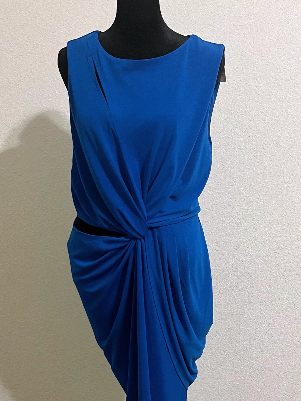 Gabrielle Union NY&C Blue Side Cutout Draped Dress M NWT